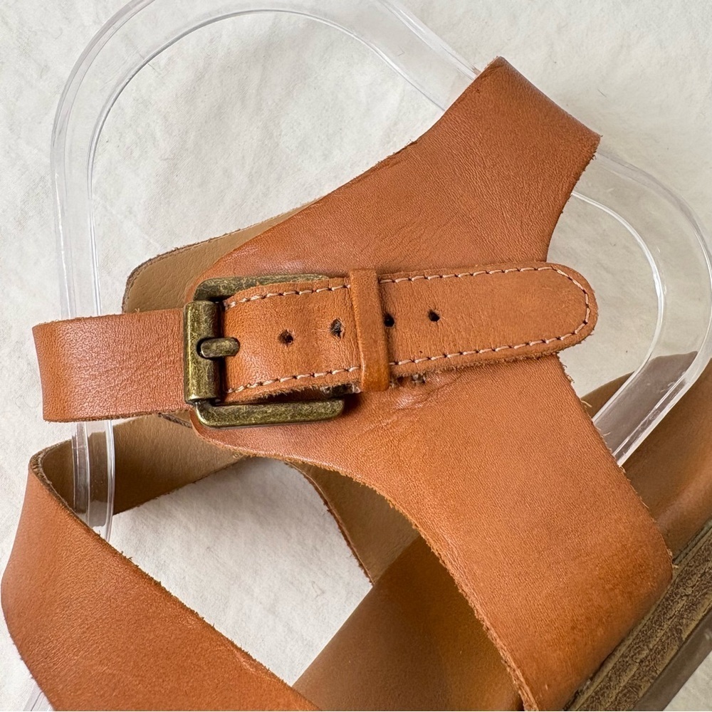 FRANCO SARTO Genji Leather Sandals Cognac Boho Minimalist Neutral 9 - Picture 13 of 16